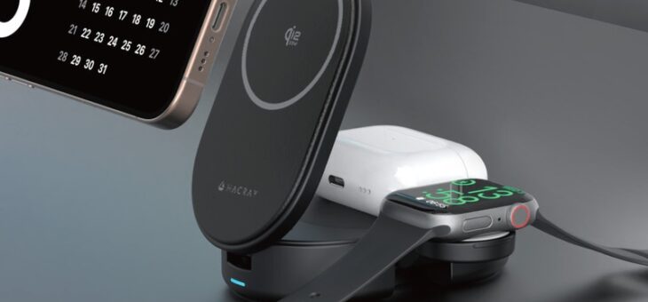 Qi2 25W認証 3in1 折りたたみワイヤレス充電スタンド